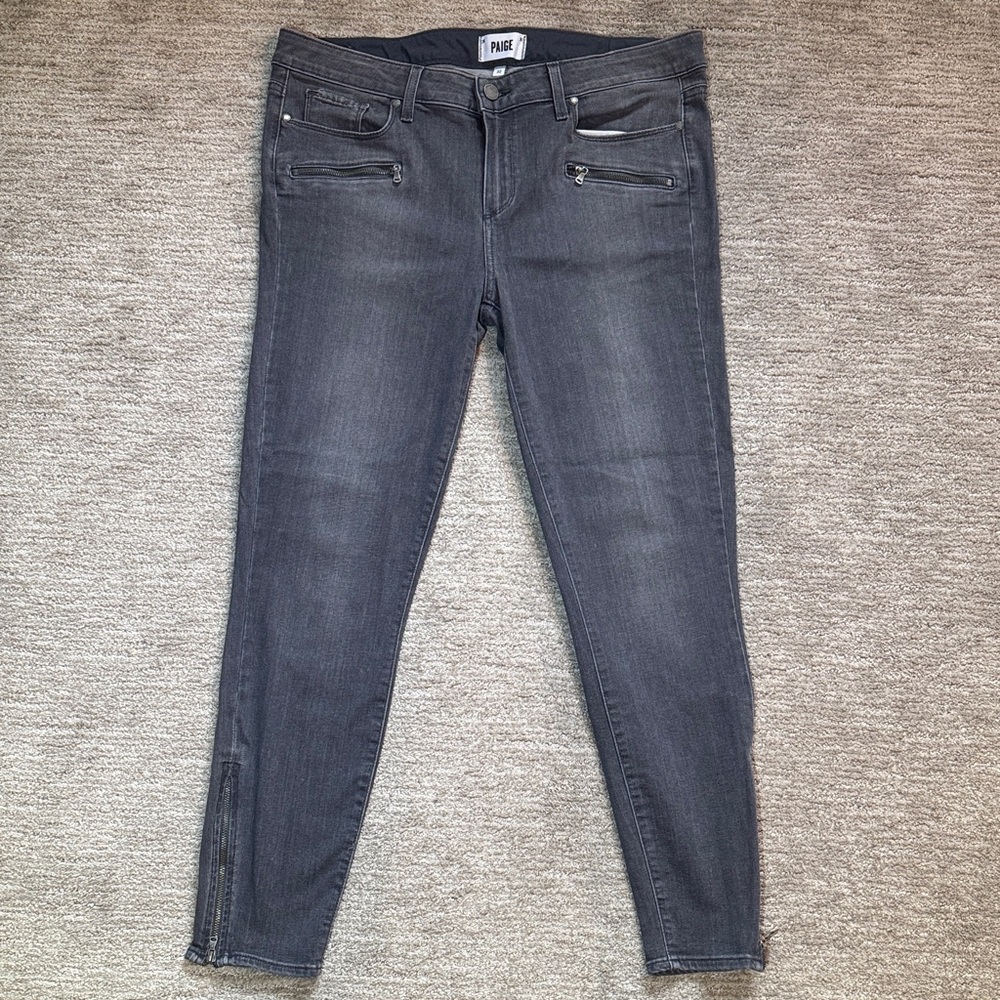 PAIGE Women's Dark Gray Skinny Jeans
